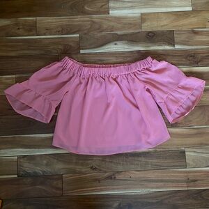EXPRESS Salmon Pink Off-Shoulder Blouse
